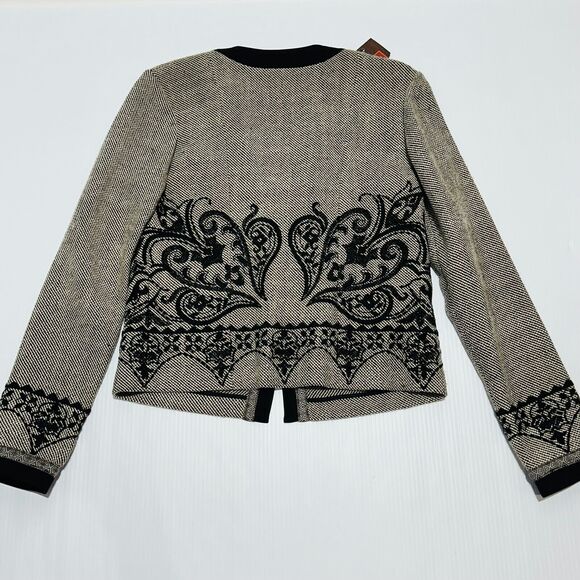 ETRO Women 42 US 6 Milano Jacket Blazer Brown Black Tweed Embroidered NWT $2690 - Picture 6 of 13